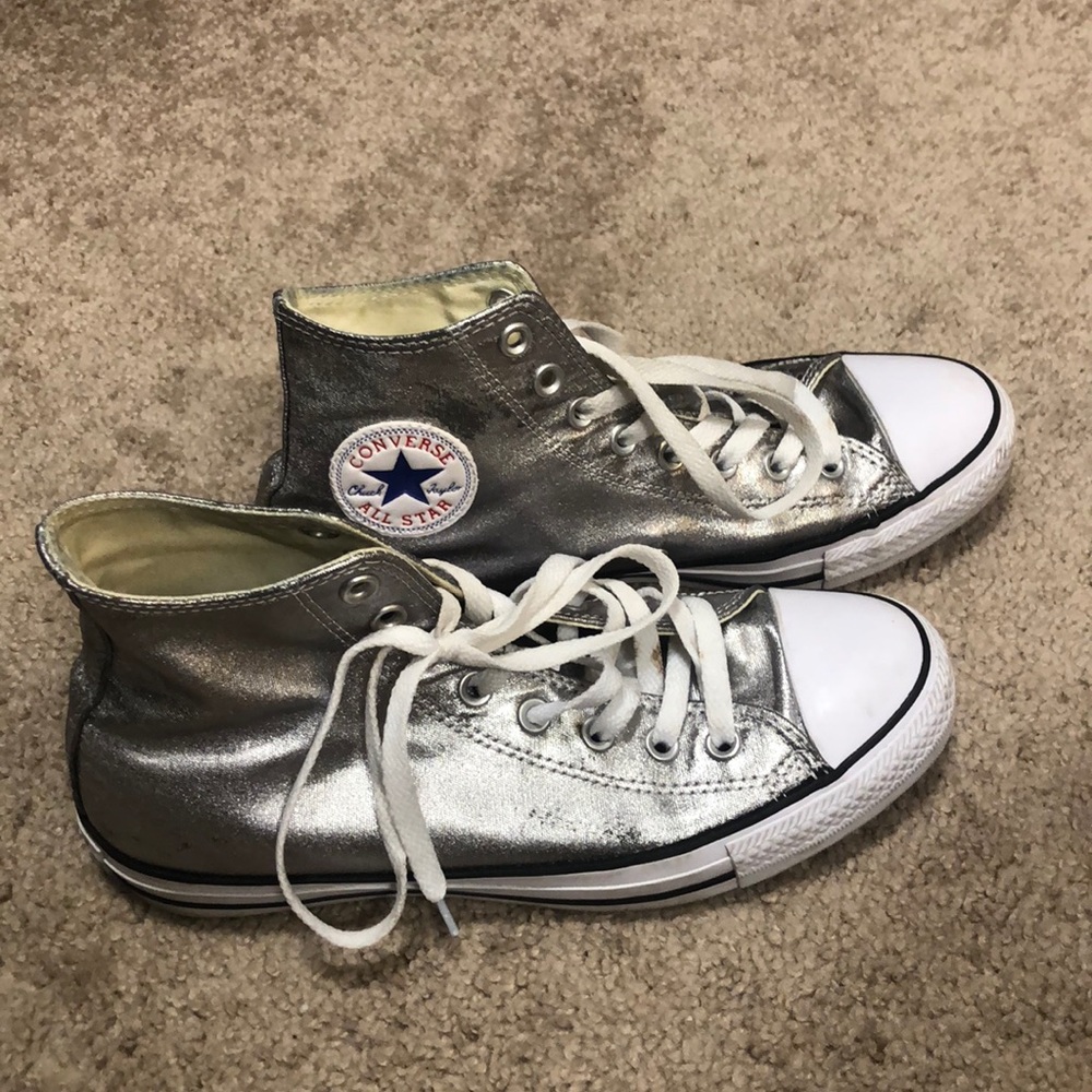 Silver Metallic Converse All-Stars